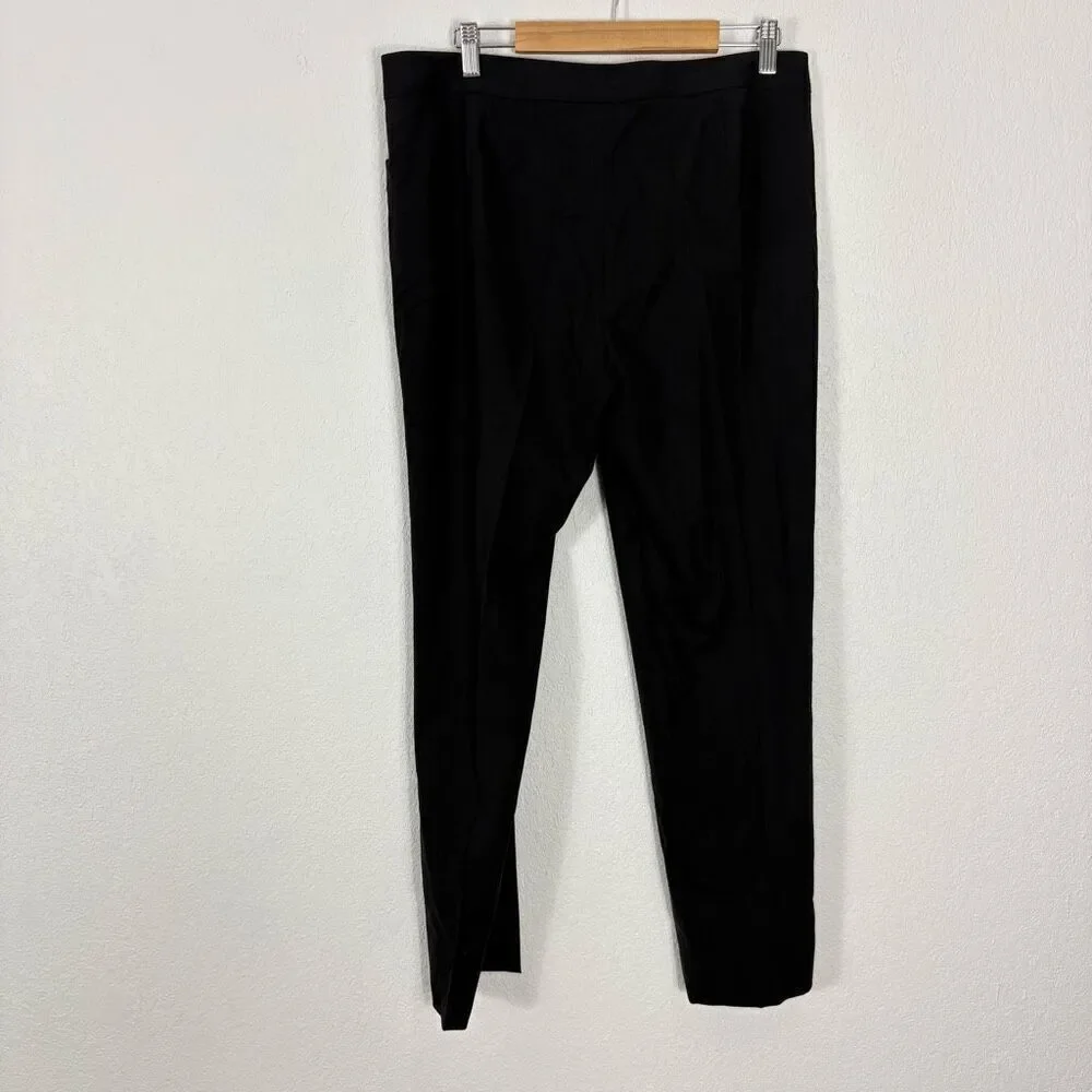 Lafayette 148 Black Wool Straight‎ Leg Irving Dress Pants Size 8